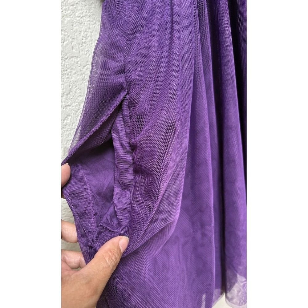 Anthropologie Maeve Ruffled Tulle Mini Dress Purple Size XL - Picture 10 of 14